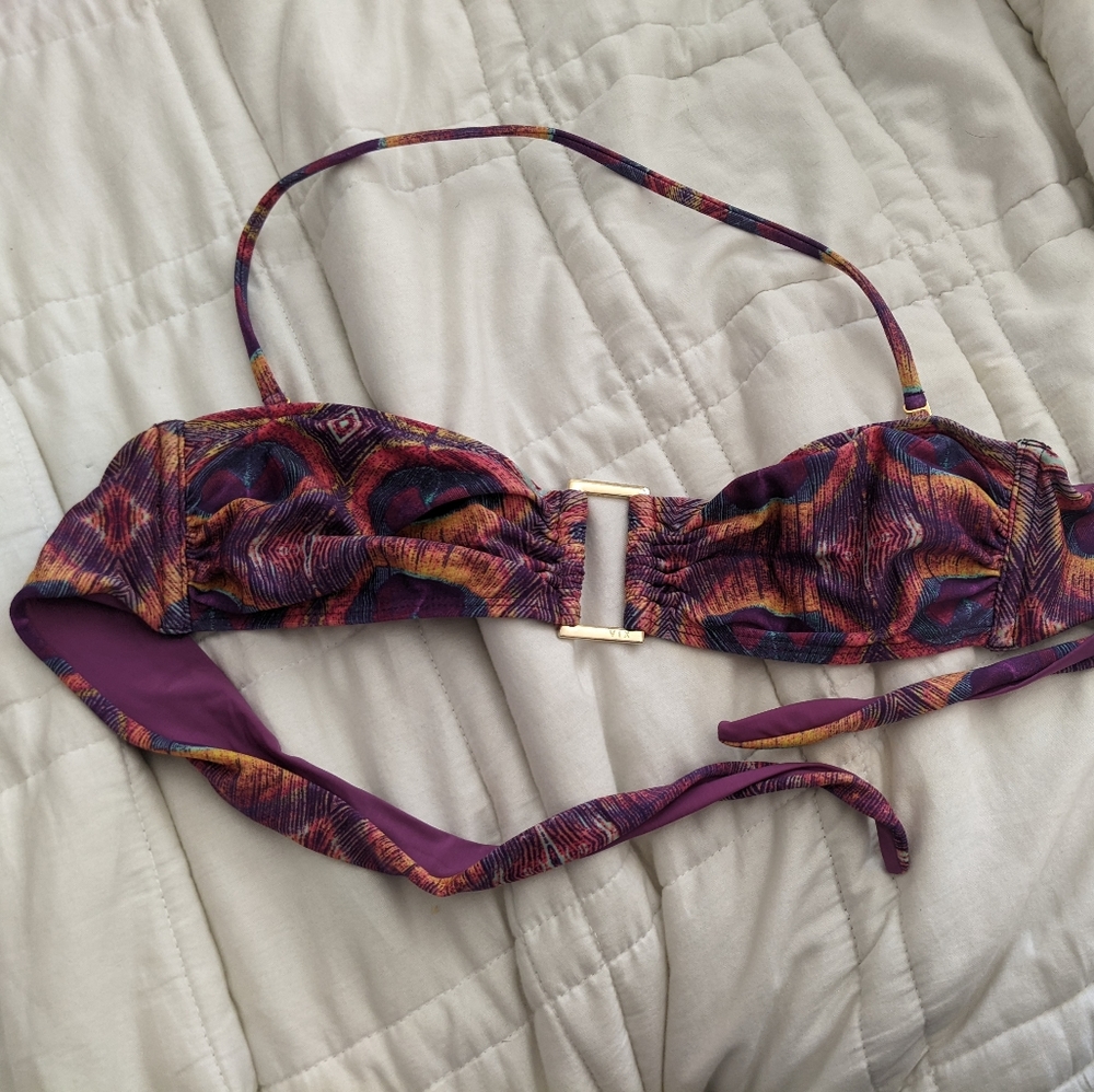 Vix Peacock Bandeau Bikini Top, S